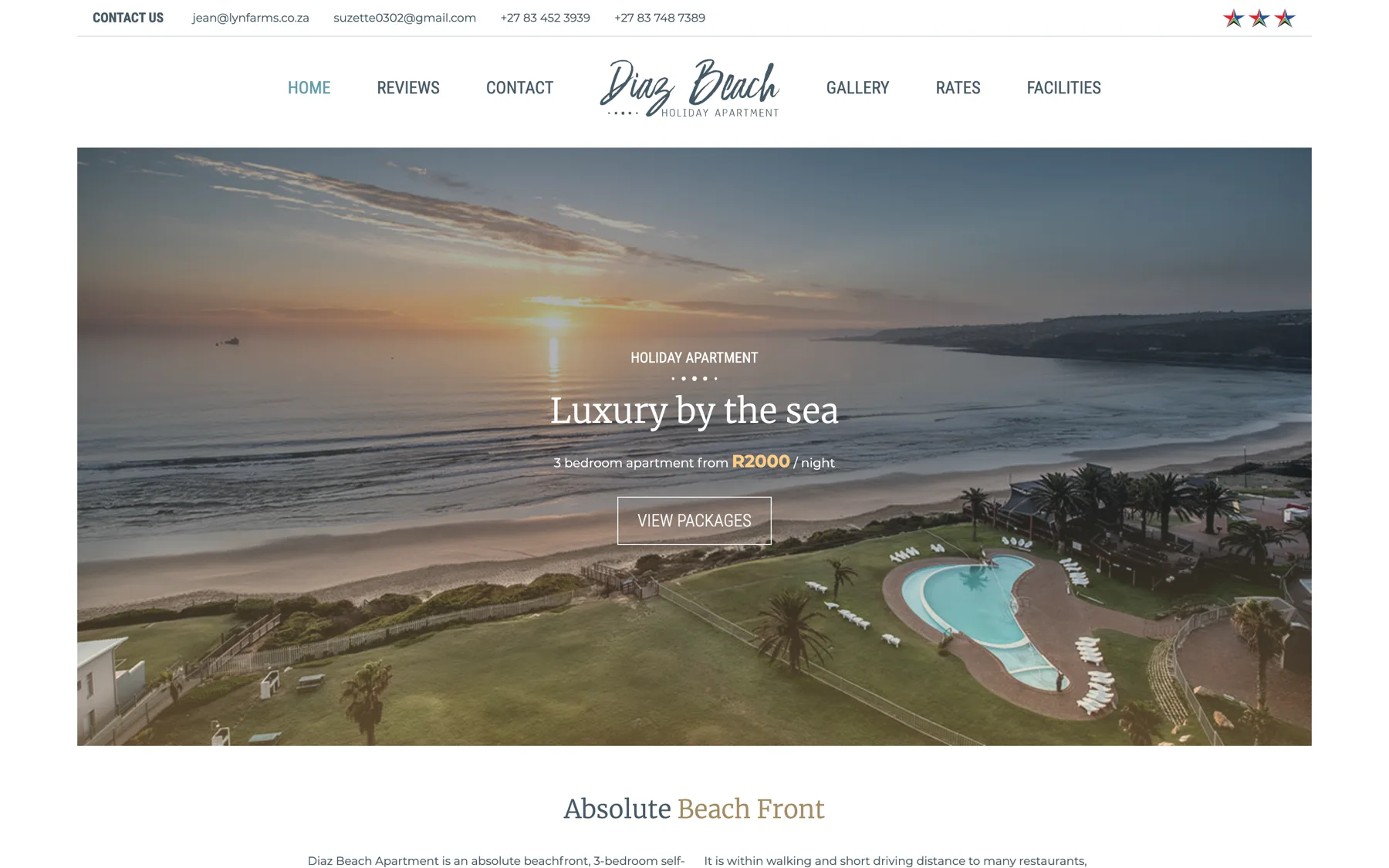 Diaz Beach Apartment website